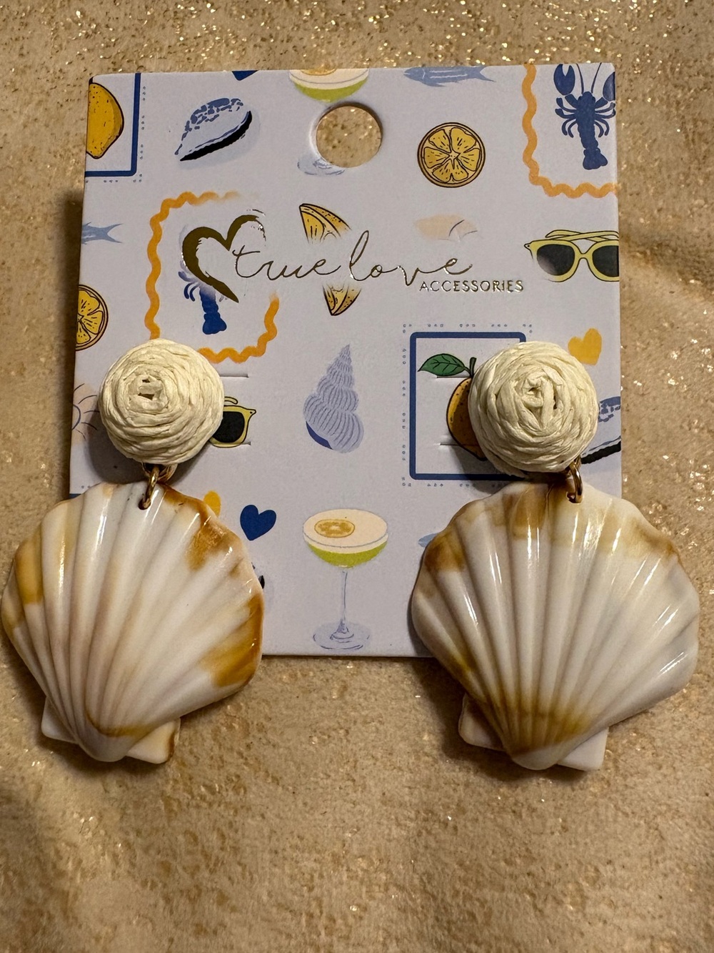 True Love Cream Shell Drop Earrings